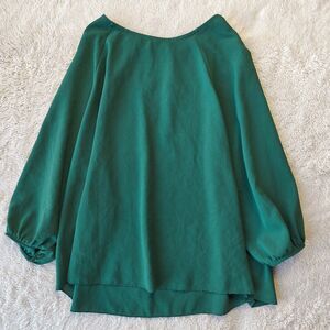 Boohoo Textured Relaxed Fit Blouse Women's 6 US Emerald Green Oversized